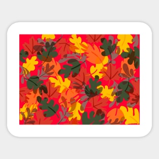 Autumn leaves pattern in red Sticker